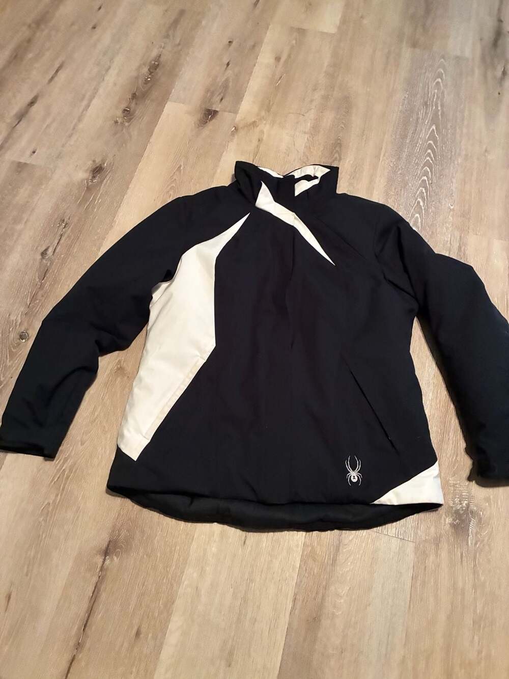 Spyder Ski Jacket Size 14 Black White Snowboard Winter Coat